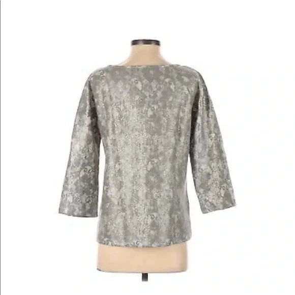 New banana republic bonded metallic lace sweater top blouse small party holiday - Picture 3 of 16